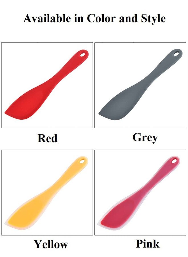 WE-CEF Flex-Core All-Silicone Long-Handled Jar Scraper Spatula, Angled Turner Head Kitchen Tool with Flat Back & Curved Front for Scooping & Scraping(Grey) - Image 3